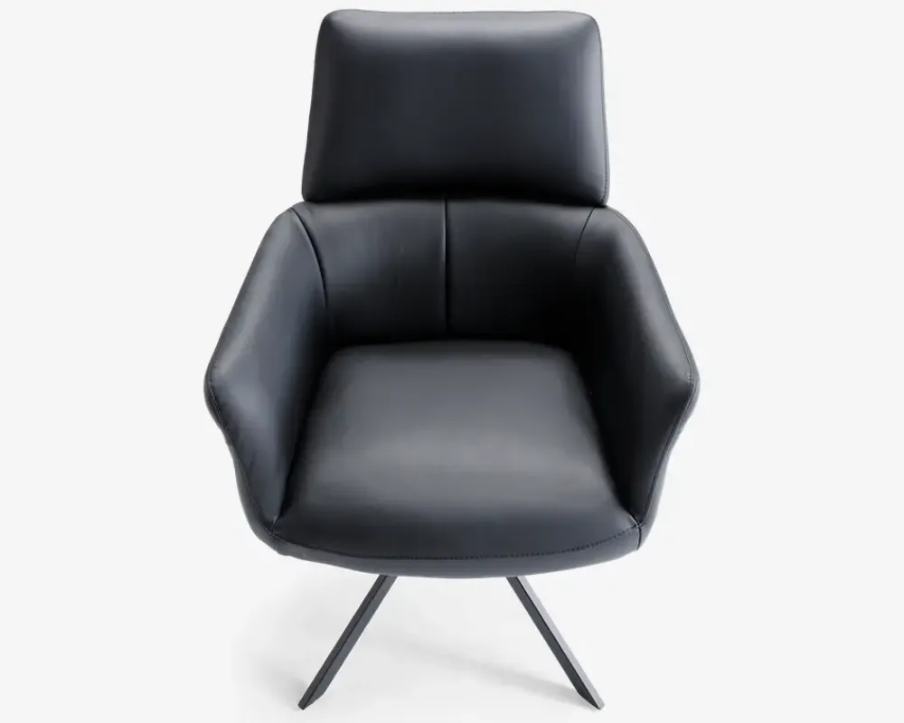 Sale Daells Bolighus Spisebordsstol med armlæn i sort læder