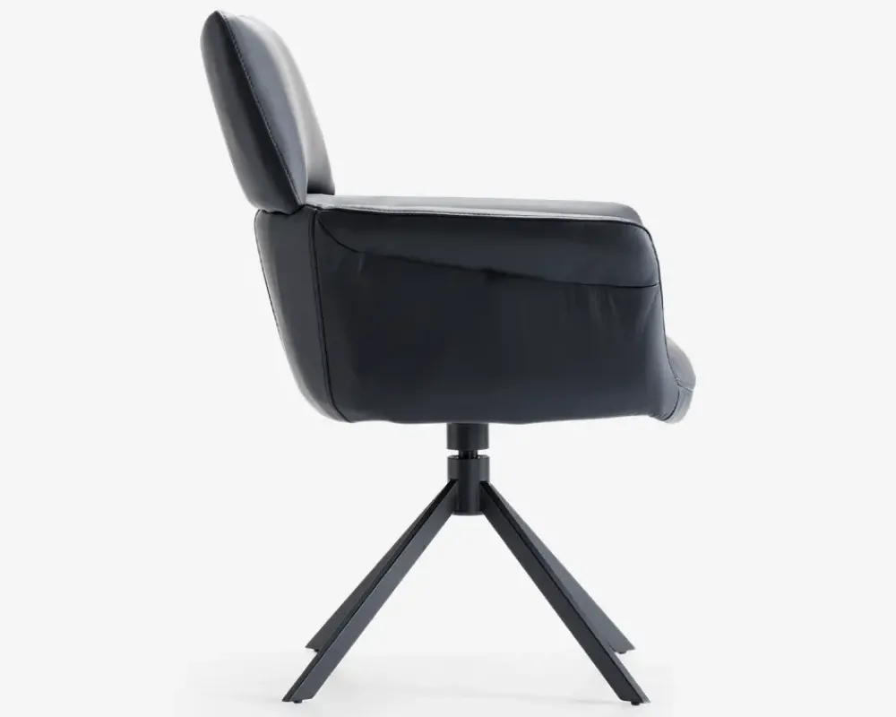 Sale Daells Bolighus Spisebordsstol med armlæn i sort læder