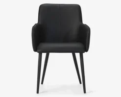 New Daells Bolighus Spisebordsstol med armlæn i sort kunstlæder