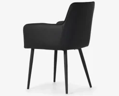 New Daells Bolighus Spisebordsstol med armlæn i sort kunstlæder