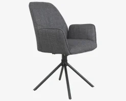 Outlet Daells Bolighus Spisebordsstol med drejestel og armlæn Grå