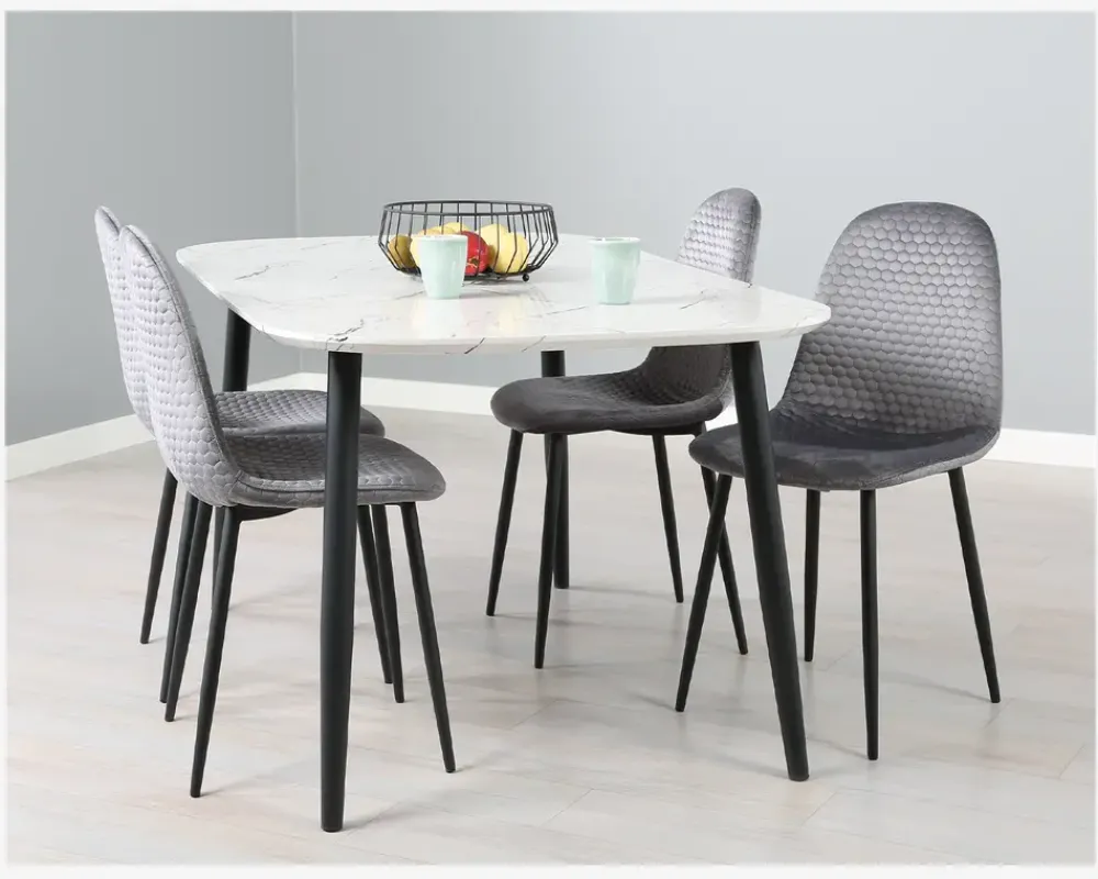 Online Daells Bolighus Spisebordsstol med flot mønster Grå