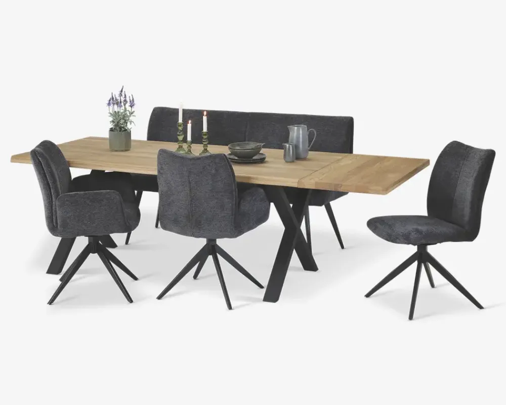 New Daells Bolighus Spisestuestol med drejestel i grå