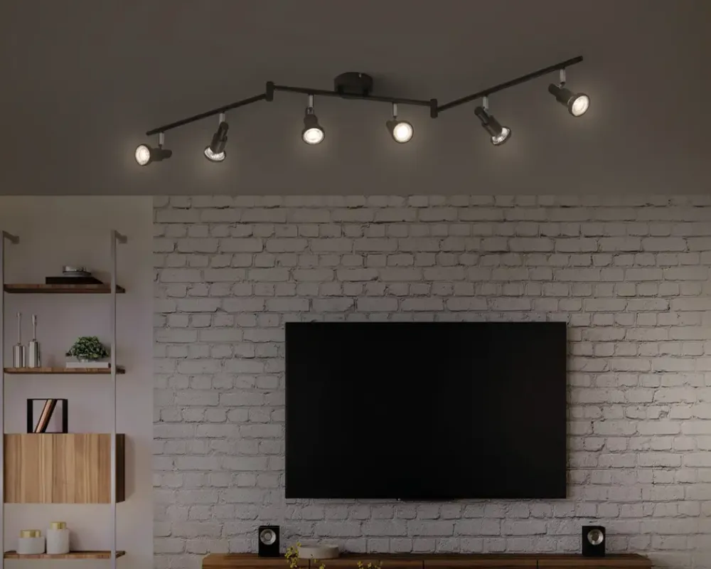 Best Daells Bolighus Spot 6xGU10 sort L.119,8 cm