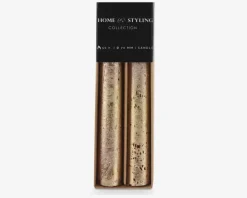 Outlet Daells Bolighus Stearinlys /Guld 2 Stk. Rød