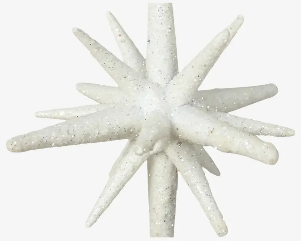 Hot Daells Bolighus Stjerner M. Glitter Hvid H.14cm