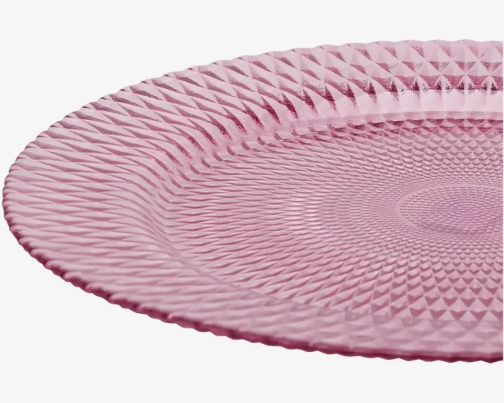 Outlet Daells Bolighus Tallerken Glas Ø.33cm Pink Lyserød