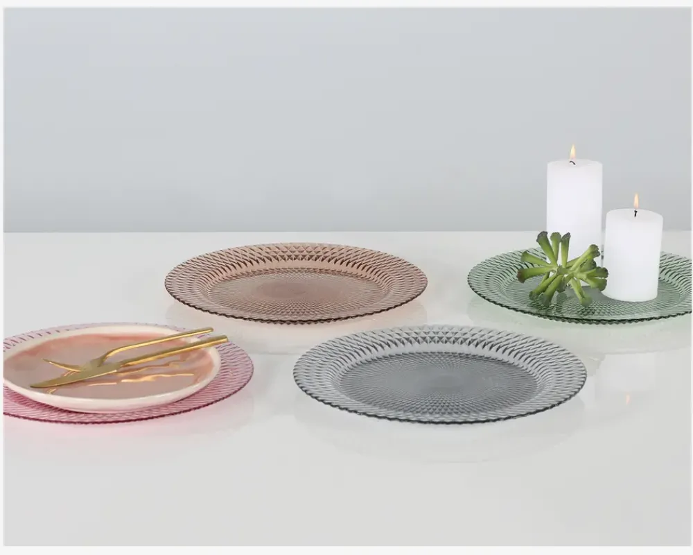 Online Daells Bolighus Tallerken Glas Ø.33cm Rosa