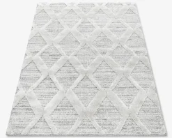 New Daells Bolighus Tæppe Pisa lysgrå/hvid 160 x 230 cm