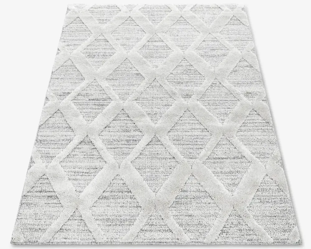 New Daells Bolighus Tæppe Pisa lysgrå/hvid 160 x 230 cm