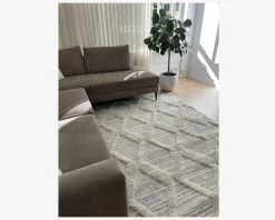 New Daells Bolighus Tæppe Pisa lysgrå/hvid 160 x 230 cm