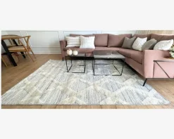 New Daells Bolighus Tæppe Pisa lysgrå/hvid 160 x 230 cm