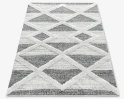 Discount Daells Bolighus Tæppe Pisa mørk grå/hvid 160 x 200 cm