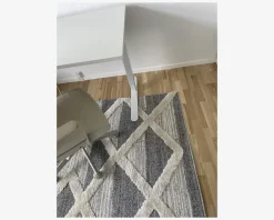 Discount Daells Bolighus Tæppe Pisa mørk grå/hvid 160 x 200 cm