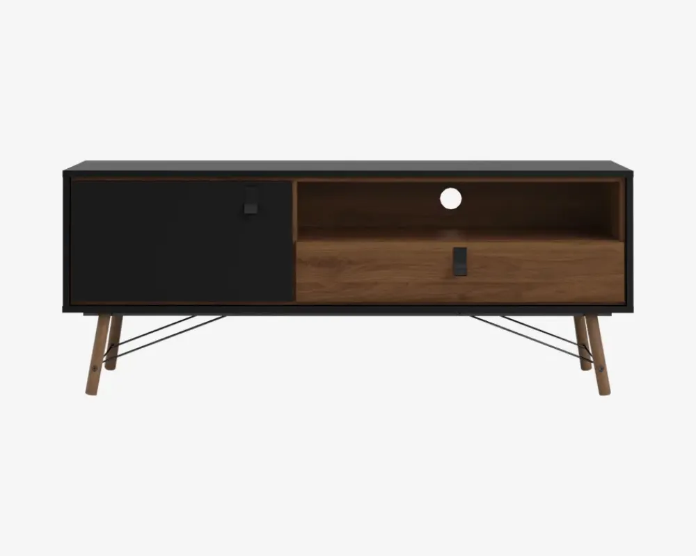 Best Daells Bolighus Tv Bord Ry Sort/Valnød