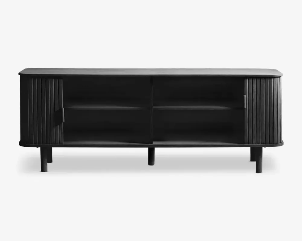 Online Daells Bolighus Tv-bord Cavo Lakeret Eg Finer m/Jalousidøre Sort