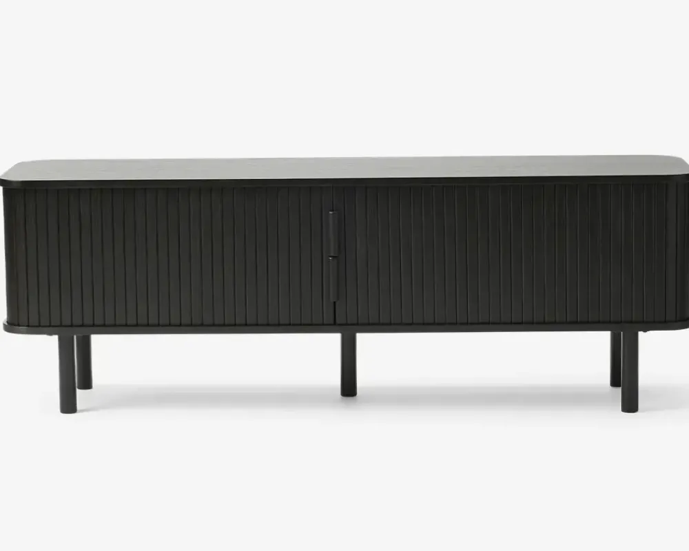 Online Daells Bolighus Tv-bord Cavo Sort Lakeret Eg Finer m/Jalousidøre Sort/Eg