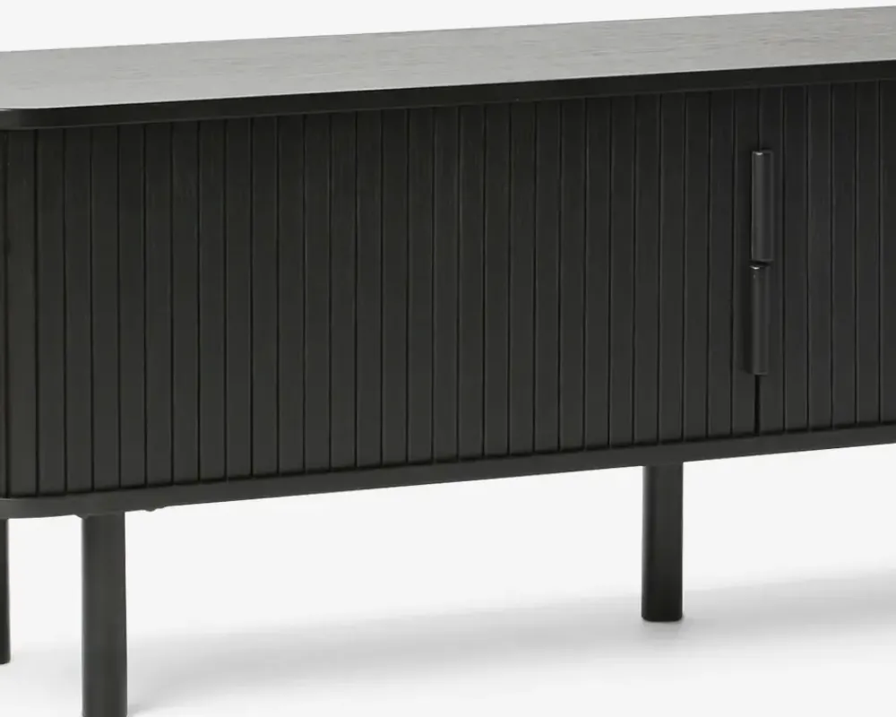 Online Daells Bolighus Tv-bord Cavo Sort Lakeret Eg Finer m/Jalousidøre Sort/Eg