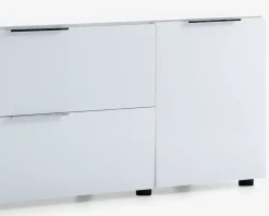 Online Daells Bolighus Tv-bord hvid glas/hvid kunstfiner