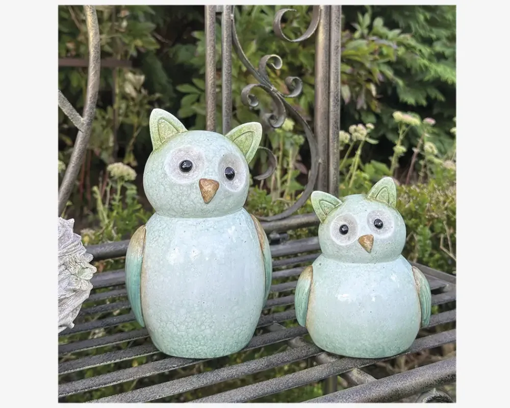 Best Daells Bolighus Ugle ole keramik grøn H.15,5 cm