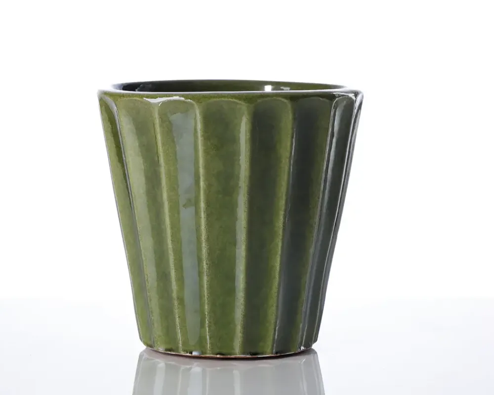 Hot Daells Bolighus Urtepotteskjuler Flora grøn H.17 cm