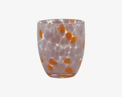 Online Daells Bolighus Vandglas Dot Pink/Orange H.10 cm Lyserød, Orange