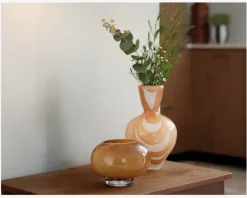 Best Daells Bolighus Vase Hjerteform Okker H.23,5 cm Brun