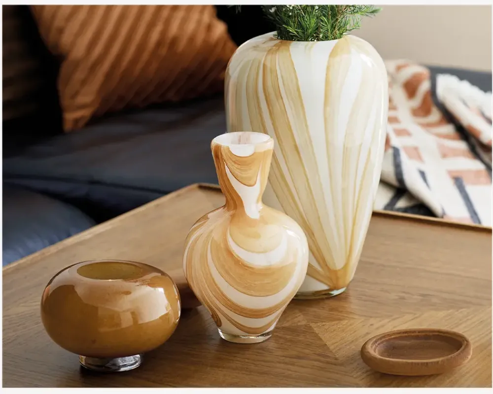 Best Daells Bolighus Vase Hjerteform Okker H.23,5 cm Brun