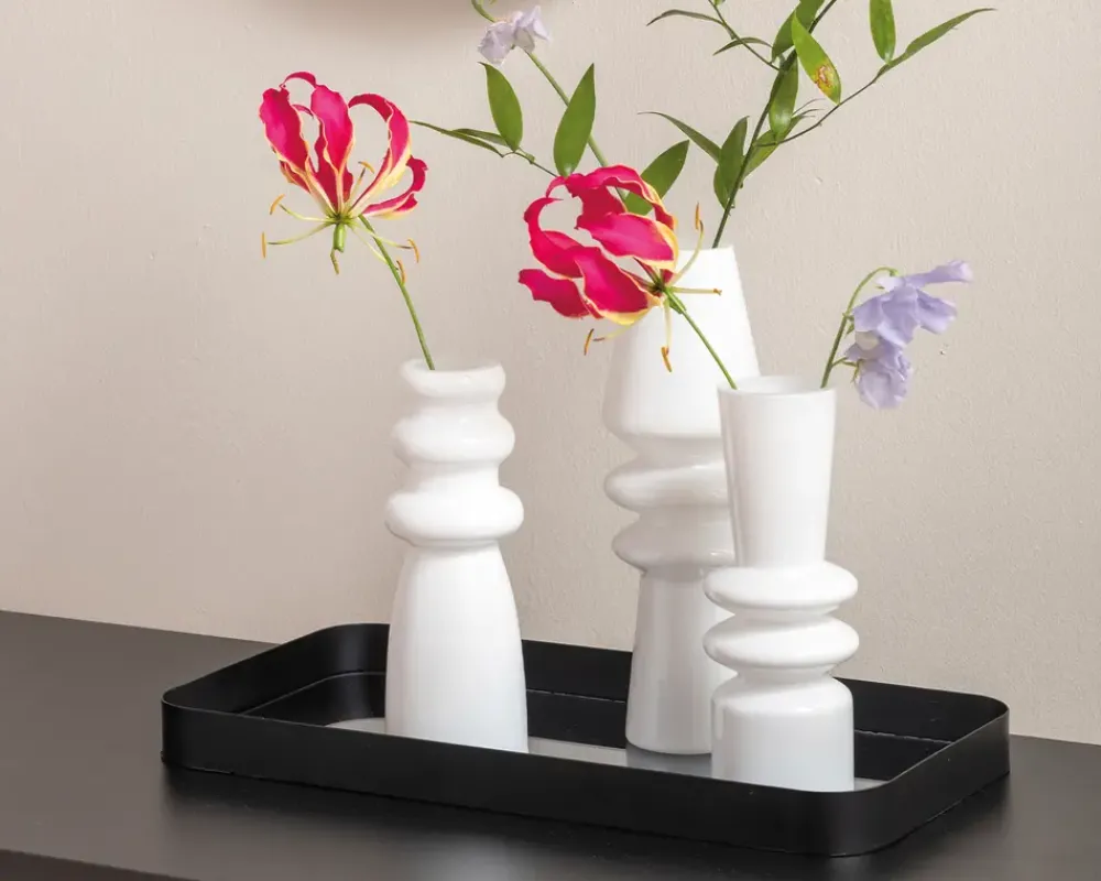 Discount Daells Bolighus Vase sparkle bottle glas hvid H.20,5 cm