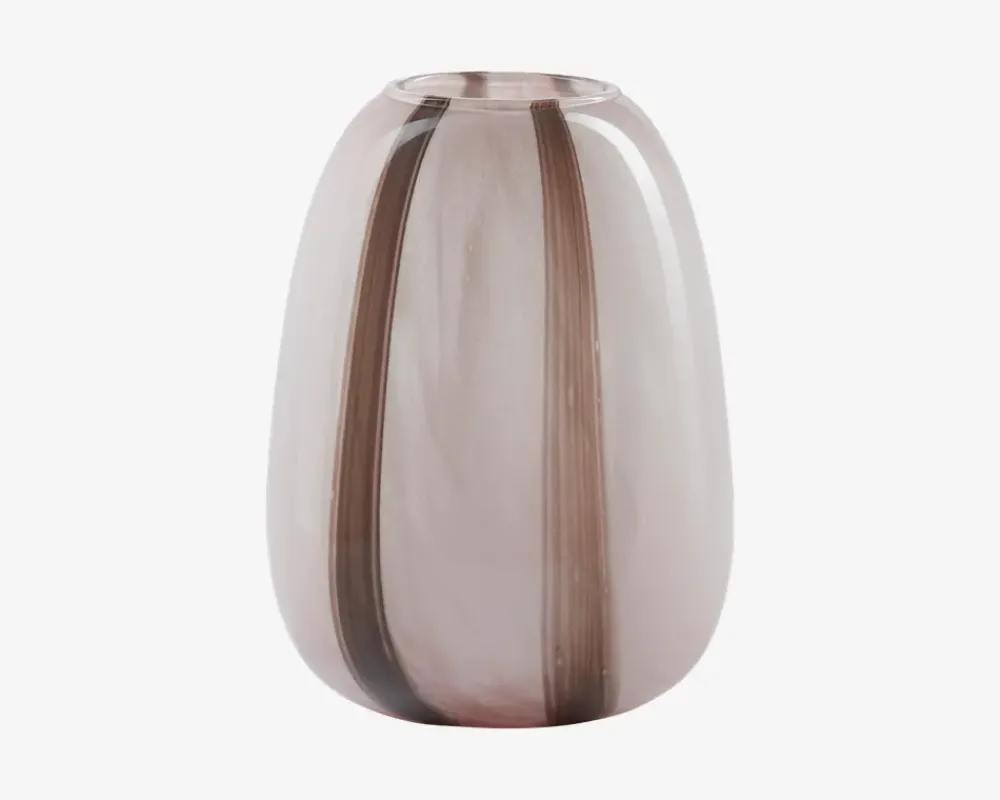 Sale Daells Bolighus Vase Stribet Rosa/Brun H.20 cm