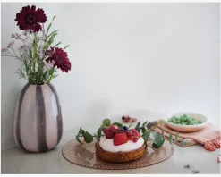 Sale Daells Bolighus Vase Stribet Rosa/Brun H.20 cm