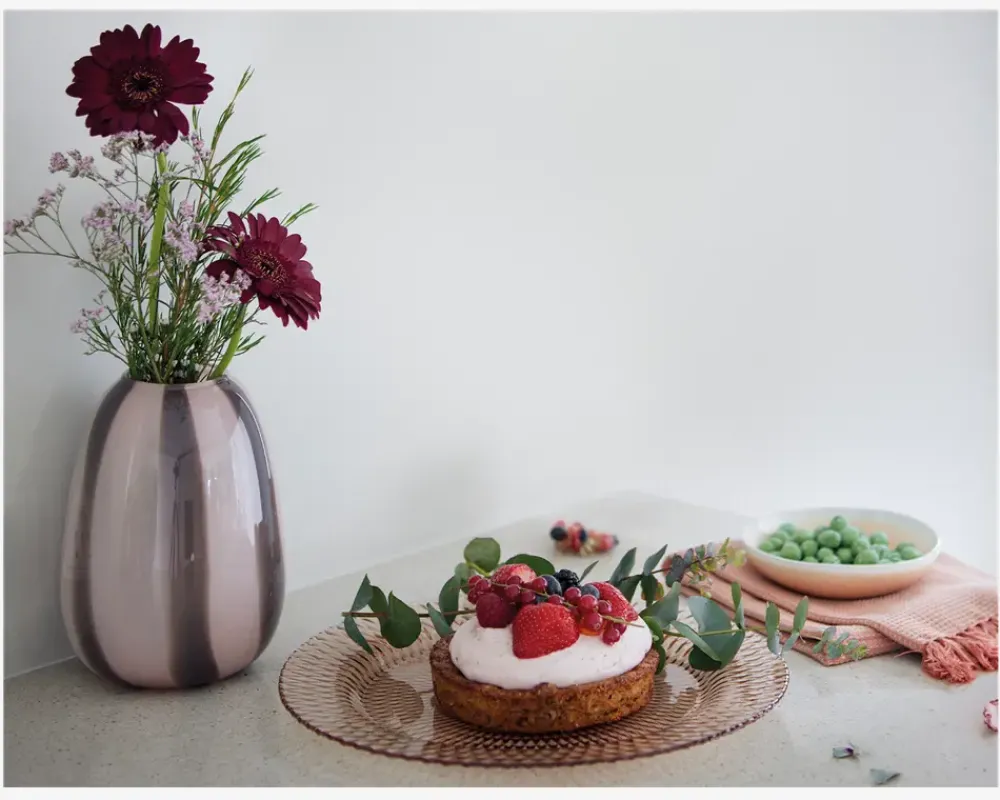 Sale Daells Bolighus Vase Stribet Rosa/Brun H.20 cm