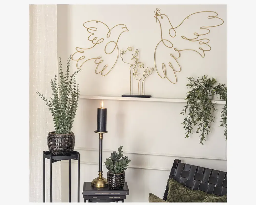 Clearance Daells Bolighus Vægdekoration fugle guld H.52 cm