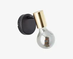 Sale Daells Bolighus Væglampe Kerry Sort/Messing