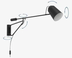 Best Daells Bolighus Væglampe Loreto Sort D.106 cm