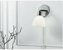 Sale Daells Bolighus Væglampe Ray Krom, Hvid