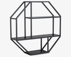 Best Daells Bolighus Vægreol Seaford 8 Kantet Sort/Sort Sort/Eg