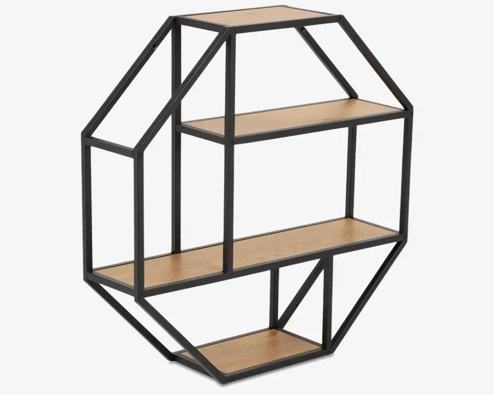 Discount Daells Bolighus Vægreol Seaford 8 Kantet Vild Eg/Sort Sort/Eg