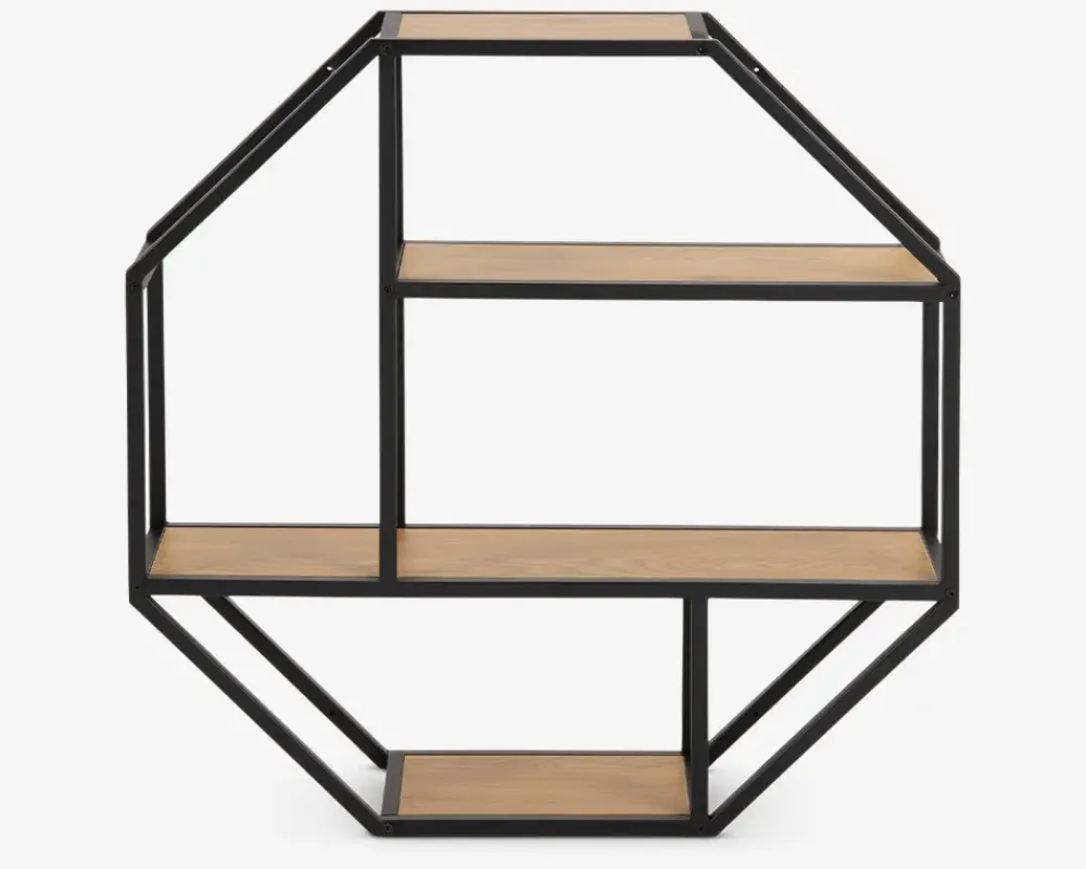 Discount Daells Bolighus Vægreol Seaford 8 Kantet Vild Eg/Sort Sort/Eg