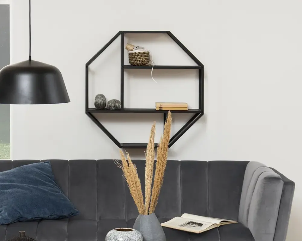 Discount Daells Bolighus Vægreol Seaford 8 Kantet Vild Eg/Sort Sort/Eg