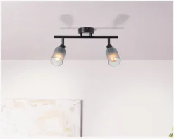 Clearance Daells Bolighus Vægspot Loralie Sort/Røgfarvet L.39,5 cm