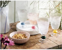 Hot Daells Bolighus Vinglas Klar/Grøn H.13,5 cm Klar, Grøn