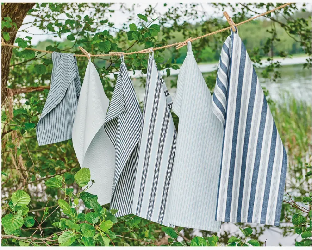 Best Daells Bolighus Viskestykke stribet 50x70 cm Beige