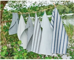 New Daells Bolighus Viskestykke blå/hvid stribet 50x70 cm Blå, Hvid