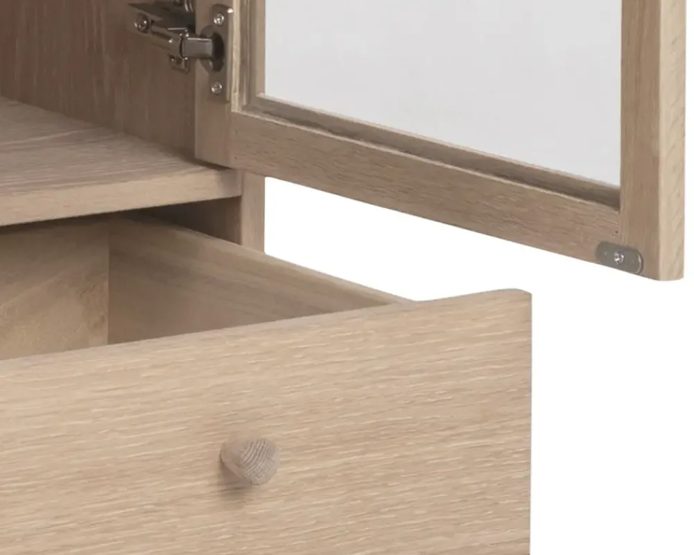 Outlet Daells Bolighus Vitrine Aston i hvidolieret fineret eg