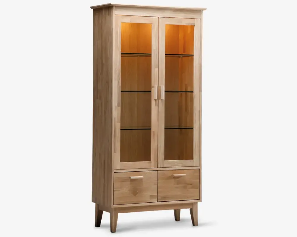 Sale Daells Bolighus Vitrine i hvidolieret eg B. 94 cm