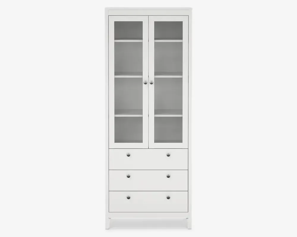 Clearance Daells Bolighus Vitrine Madrid hvid med 3 skuffer