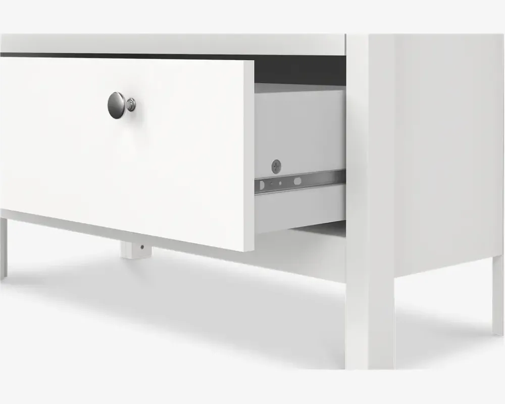 Clearance Daells Bolighus Vitrine Madrid hvid med 3 skuffer