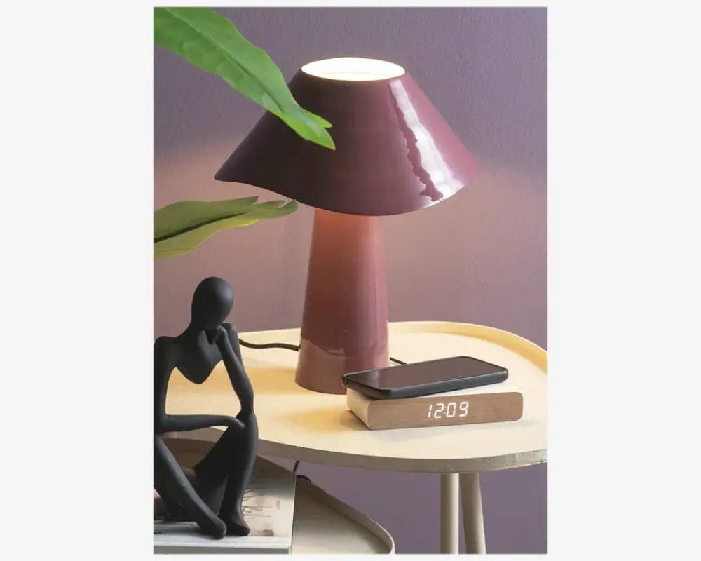 Hot Daells Bolighus Vækkeur med trådløs oplader Hvid