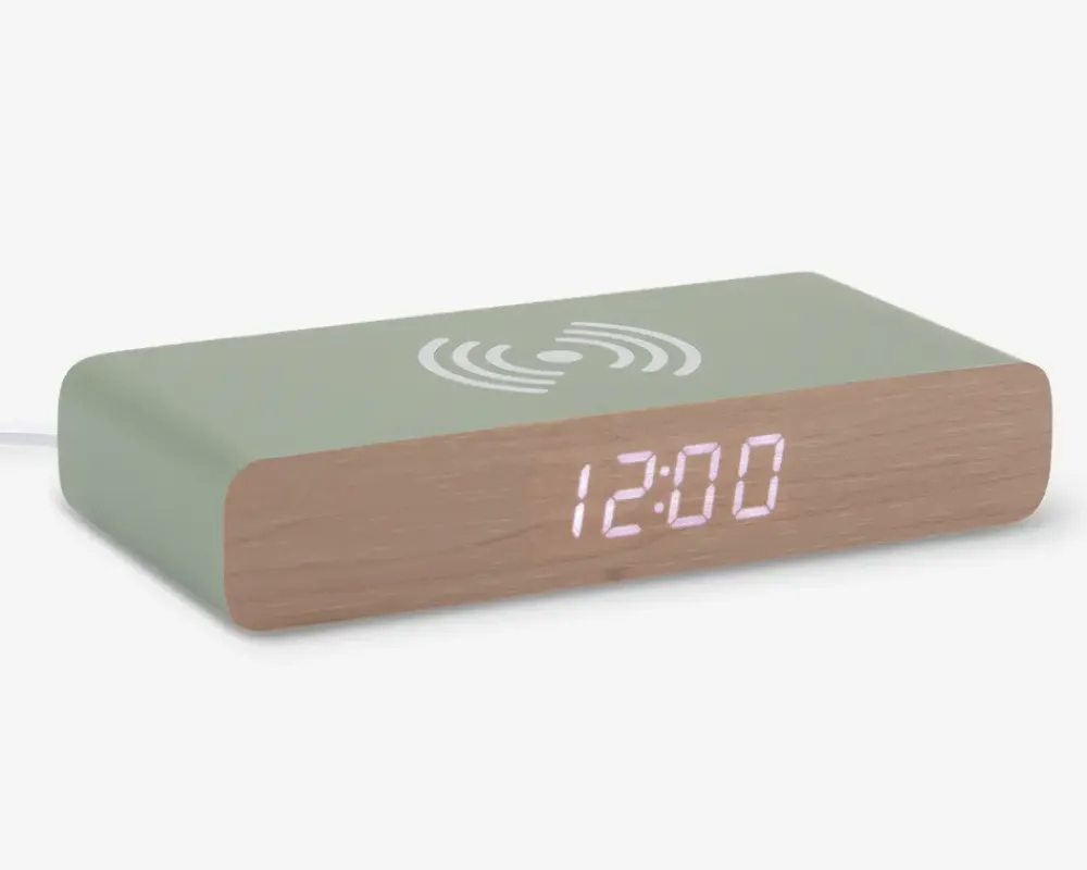 Hot Daells Bolighus Vækkeur med trådløs oplader Grøn